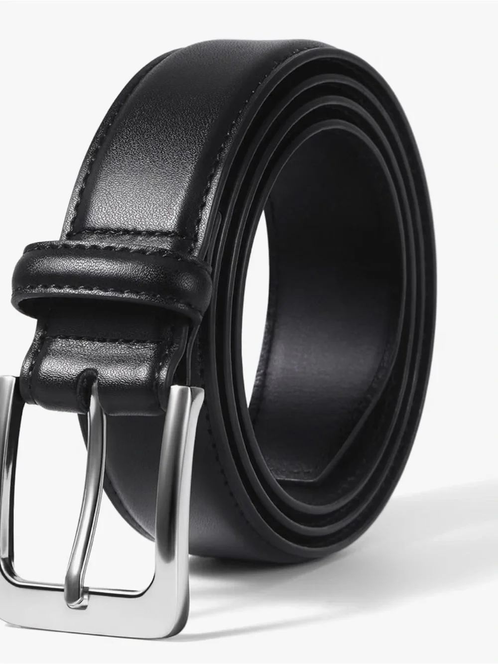 Classic Black Leather Men's Belt - size 50